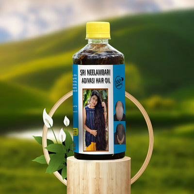 Neelambari Hair Oil With Herbal Shampoo Combo Pack 500 ML - Sri Neelambari Adivasi Hair Oil