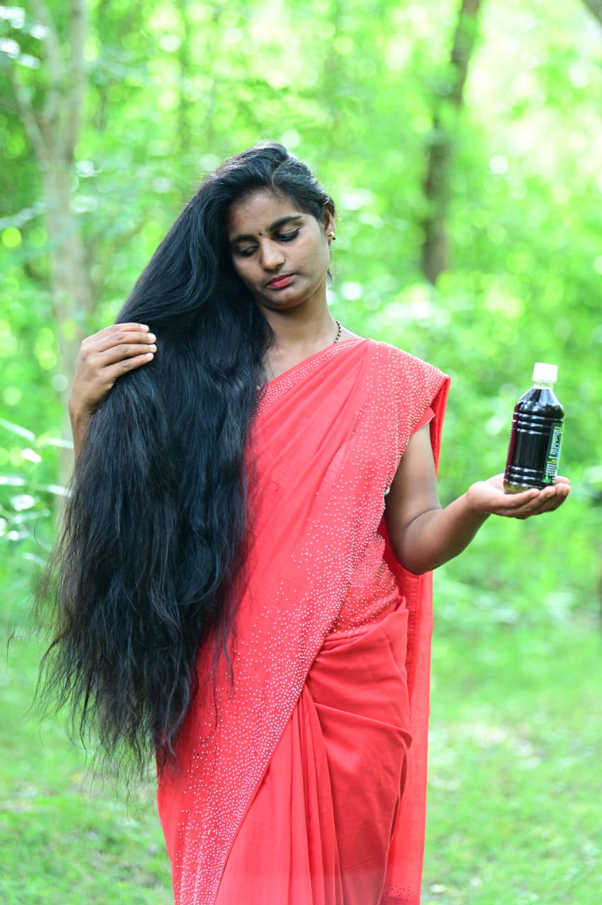 Neelambari Hair Oil With Herbal Shampoo Combo Pack 500 ML - Sri Neelambari Adivasi Hair Oil